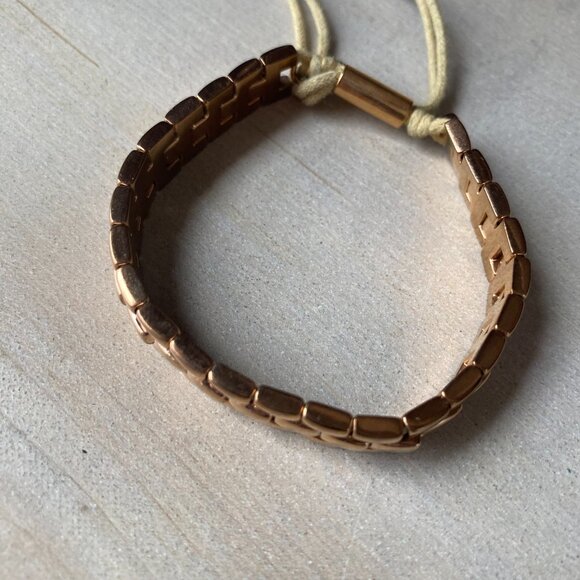 Michael Kors Rose Gold Tone Adjustable Watch Link Style silk corded bracelet - Picture 9 of 15